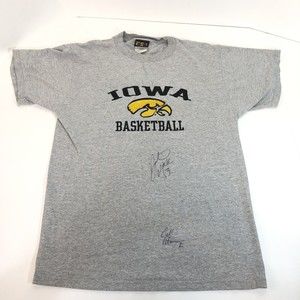 Vintage Iowa Hawkeyes Basketball Shirt, Medium, TSI, Grey, Autographed #2 #13